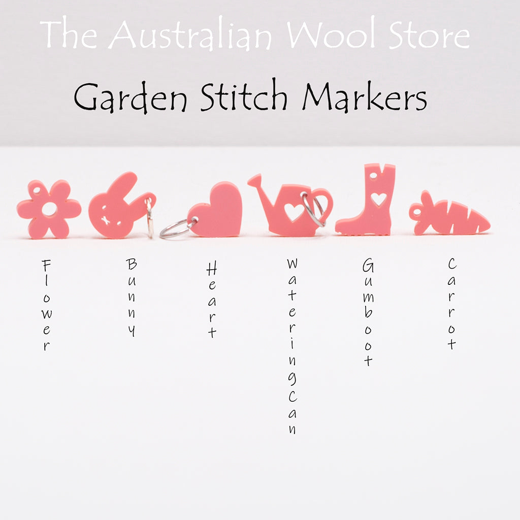 Garden Stitch Markers - Mid Pink