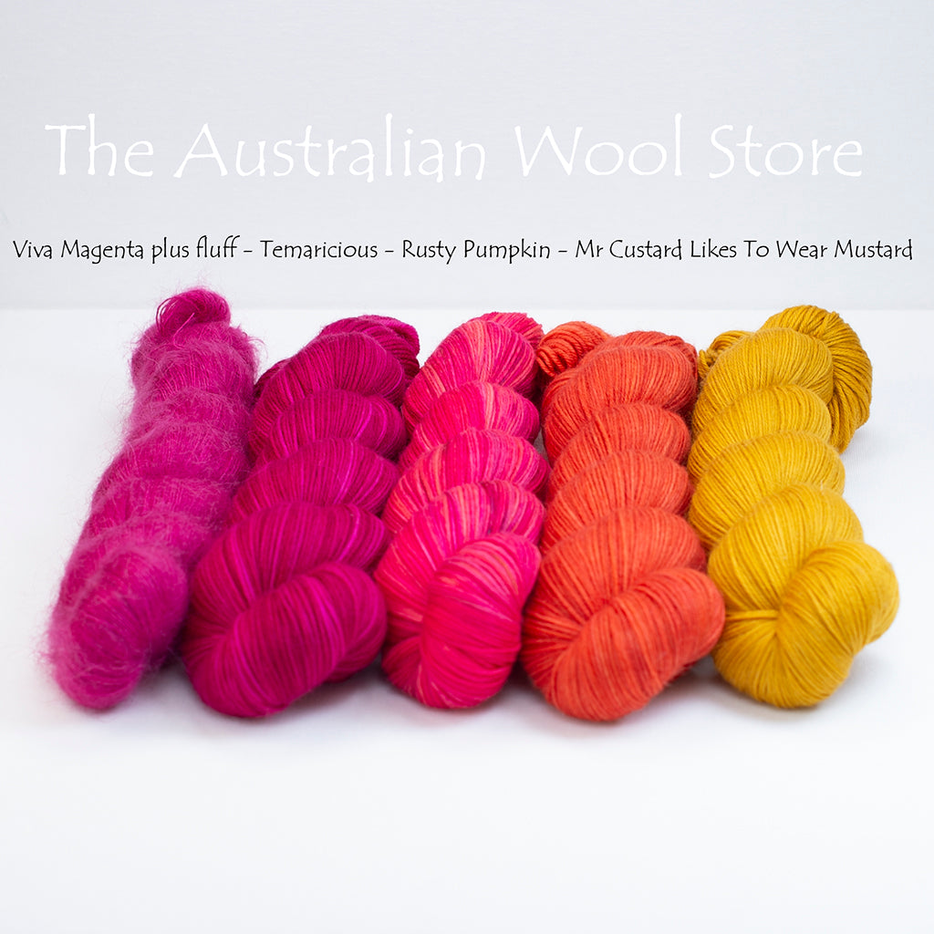 Stephen West MKAL Pink to Mustard plus fluff