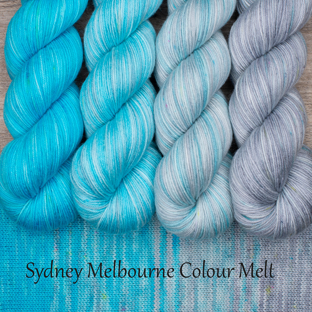 Colour Melt 4ply, 8ply, 75% Superwash Merino/25% Nylon, 4 x 100g skeins