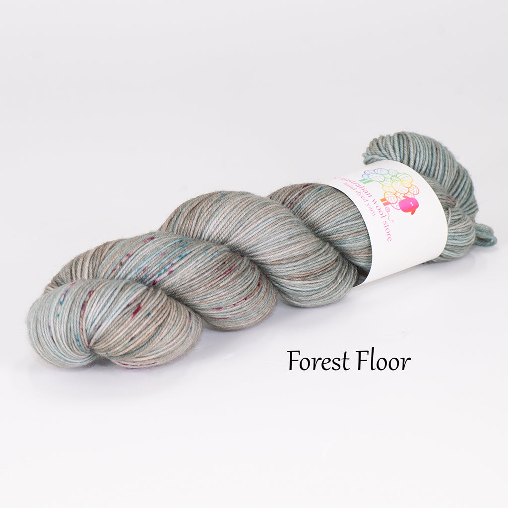 8ply/ DK weight 75% Superwash Merino / 25% Nylon, 100g skein, 200m