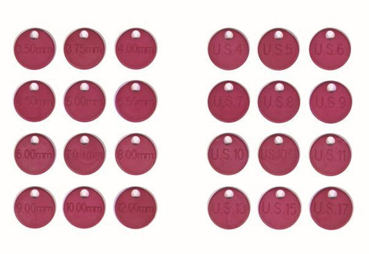 Knit Pro Needle Size ID Tags - pack of 12