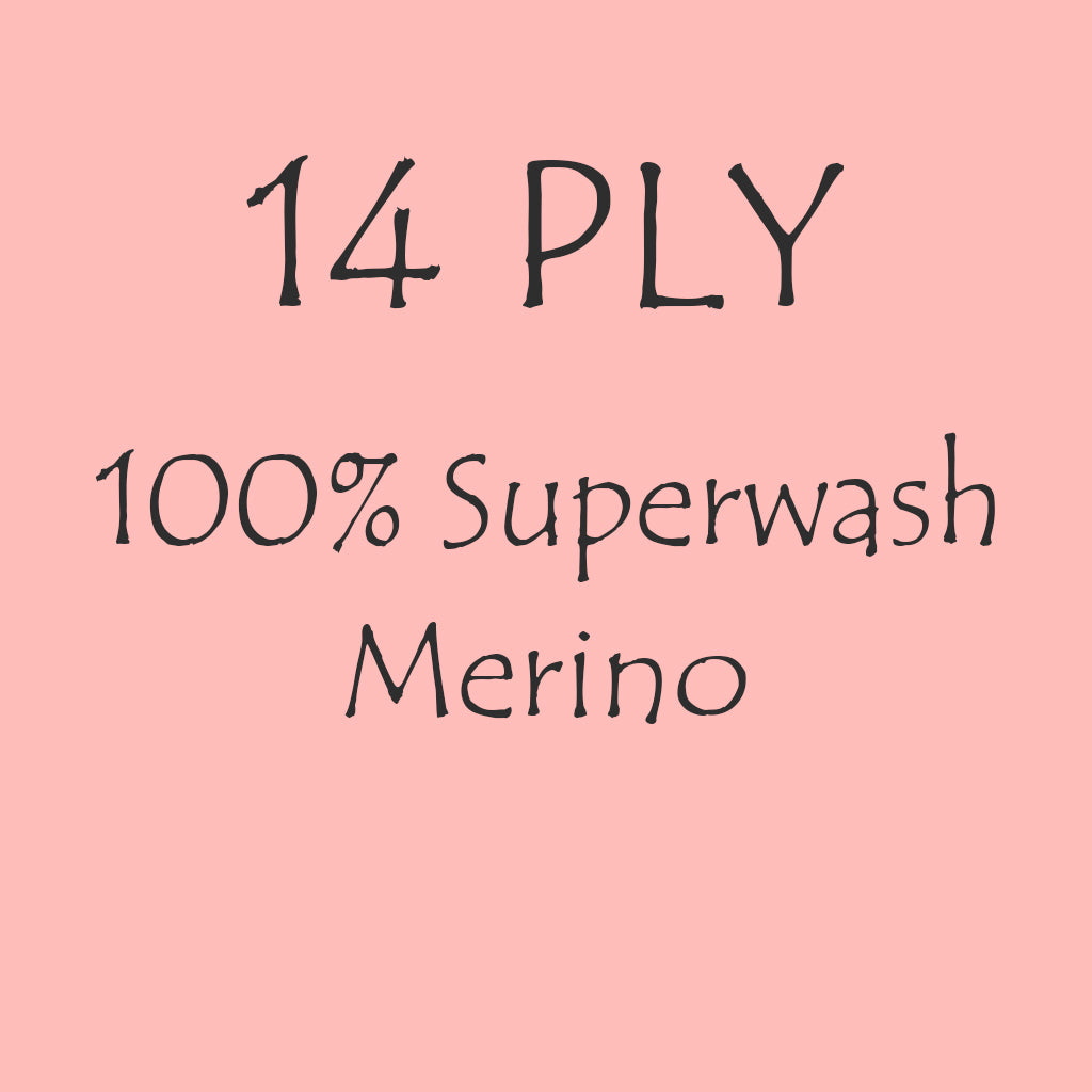 14ply/ Bulky weight Superwash Merino, 100g skein, 110m