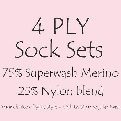 4ply/Fingering weight, Merino/Nylon, 100g skein + 20g mini skein sock sets