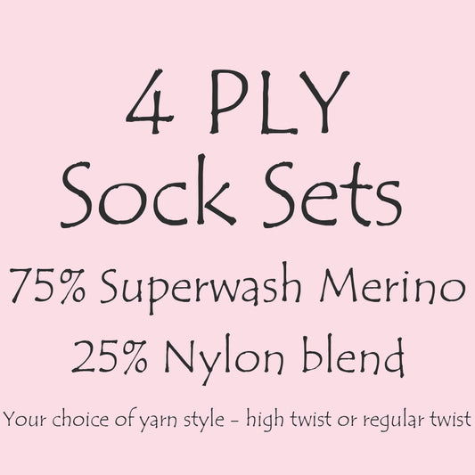 4ply/Fingering weight, Merino/Nylon, 100g skein + 20g mini skein sock sets