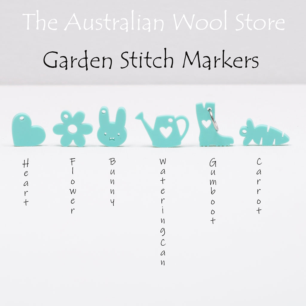 Garden Stitch Markers - Aqua