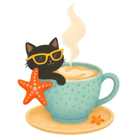 The JANUARY 2026 Sock Society Yarn Club - Cats in Cups theme.