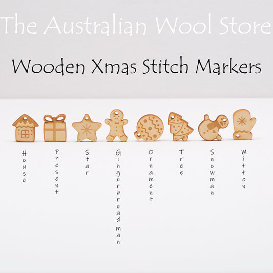 Wooden Christmas Stitch Markers