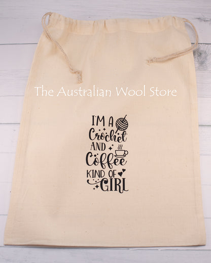 Calico Drawstring Project Bags