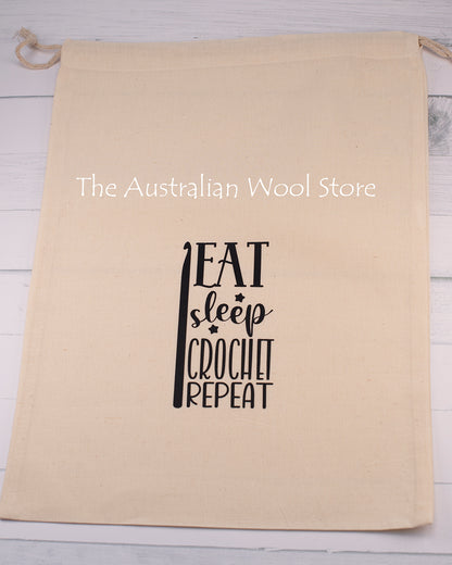 Calico Drawstring Project Bags