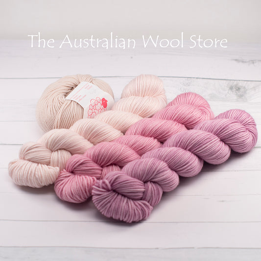 3 x 8ply SW Merino plus 1 x house brand 8ply SW Merino