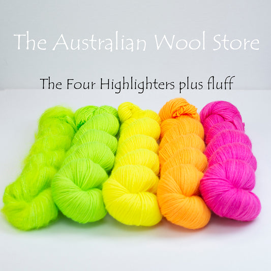 Stephen West MKAL The Four Highlighters plus Fluff