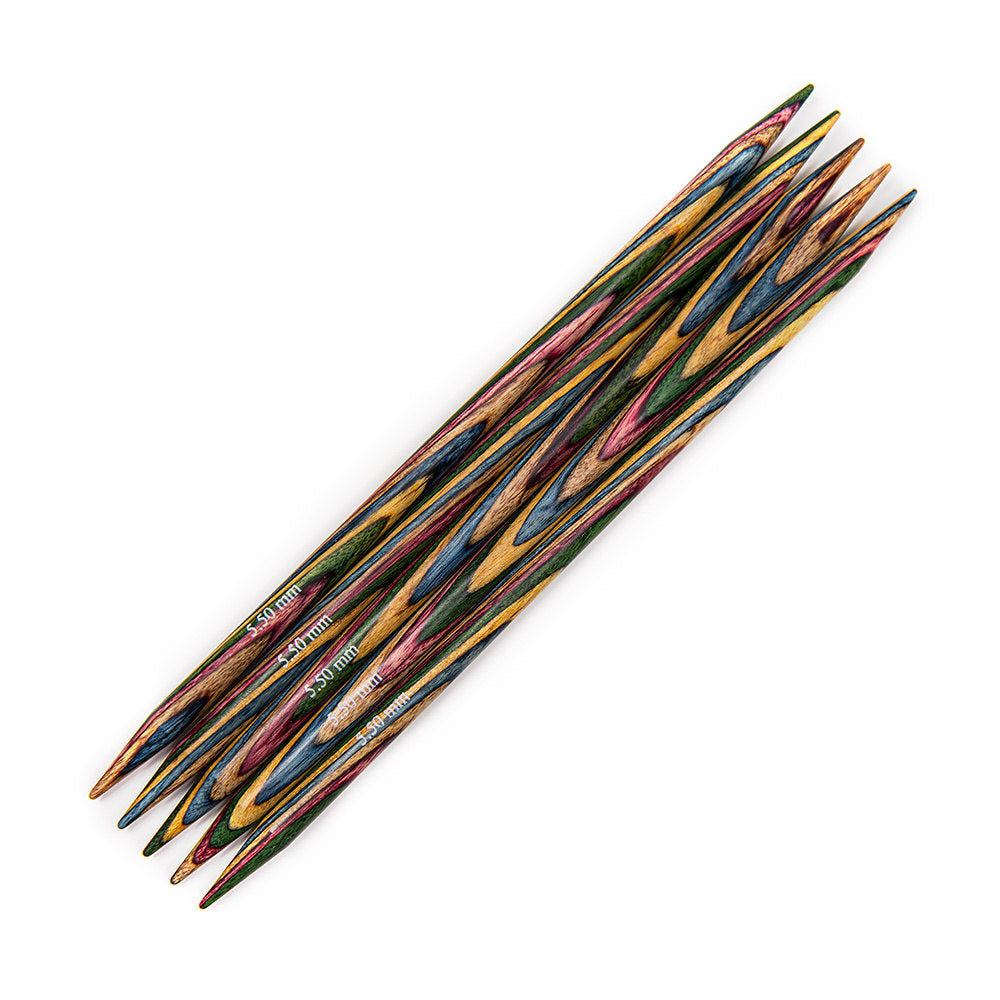 Aiguilles à Tricoter KnitPro Symfonie 10 Cm - Lot De 5, Bois Coloré, Diamètre 3.00 Mm