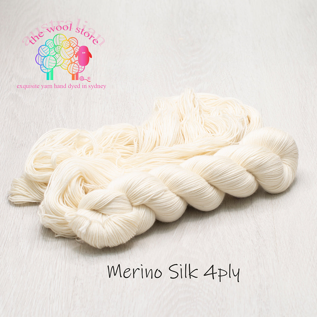 Undyed Yarn/ Bare Yarn - 90% Superwash Merino/10% Silk