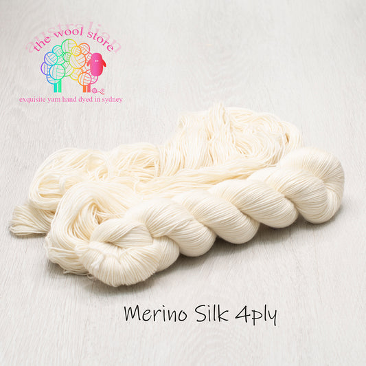 Undyed Yarn/ Bare Yarn - 90% Superwash Merino/10% Silk