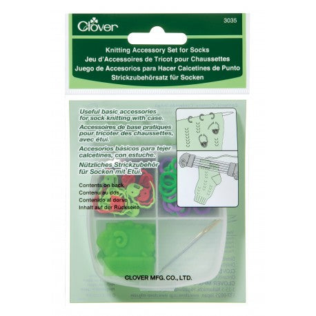 Clover Knitting Accessories for Socks with Case