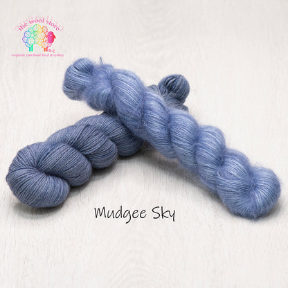 Mudgee Cowl Yarn Set 5ply/Sport weight 50% Yak/50% Wool, 100g skein, 300m PLUS 2ply/Laceweight 63% Mohair/37% Silk 50g skein, 450m