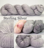 Hand Dyed 50% Merino/ 50% Silk - 4ply/Fingering, 8ply/DK.